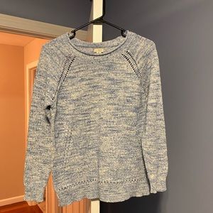 J Crew Womens Blue & White Sweater